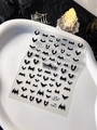 Halloween bat nail art stickers with Happy Halloween text and black bat patterns - YT3831 Bat Style (YT3831)
