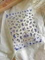 Detail of blue and white porcelain nail stickers with gold edges and YT4008 model - Bronzing (YT4008)