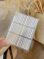 Detailed macro view of 3D embossed white knit texture nail stickers model YT4190 - Embossed Style (YT4190)