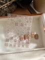 Detailed view of bohemian mandala nail stickers with 5D embossed floral patterns - Embossed Style - Vintage Mandala Floral (YT4186)