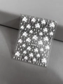 3D embossed nail stickers featuring white flowers and cross star patterns, style YT4061 - Stereoscopic Relief Style (YT4061)