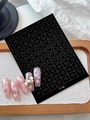Halloween heart pattern nail stickers with pink gradient fake nails and bow accents - Heart with Rhinestone (YT94)
