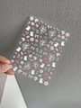 Detail of 3D embossed nail stickers featuring pink flowers, rabbits, and bowknot patterns - Embossed Style (YT4102)
