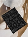 Halloween style nail stickers with white geometric linear patterns on black base, model YT 102 - Symmetric Geometric Lines (YT102)