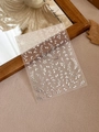 Macro detail of YT4099 silver leaf nail art stickers with metallic floral patterns - Silver (YT4099si)