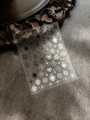 Close-up of vintage heart and filigree nail art stickers with self-adhesive backing - 5D Relief Black And White Style (YT4208)