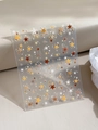 Self-adhesive star nail stickers YT4175 with colorful stellar patterns on transparent film - Warm Tone Stars (YT4175)