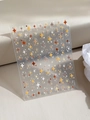 Self-adhesive warm-toned star and dot nail art stickers in orange and brown shades - Warm Orange Starbursts (YT4177)