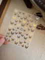 Macro shot of Golden Butterfly nail stickers with embossed gold foil details and vintage patterns - Gold Stamping Butterfly Style (YT4390mepro)