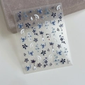 Chinese blue and white porcelain nail art sticker with silver floral patterns YT4341 - Relief Yt4341si