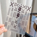 Punk style nail sticker with black and silver cross ribbon patterns in YT4050 design - Silver Stamped Black Style (YT4060si)