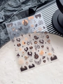 Halloween-Nagelsticker mit schwarzen und bronzefarbenen Geister- und Kürbismotiven - Halloween Mischung Elemente Thema Stil (YT3981Pm)