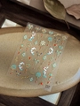 Detailaufnahme chinesischer Goldlotus Nagelaufkleber mit Wolkenmustern und Quastenmotiven - Heißfolienprägung Stil (YT4378gdpro)