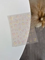 Macro detail of YT4481 colorful 3D embossed firework nail stickers on transparent film - Colorful Fireworks Style (YT4481)