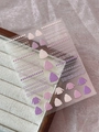 3D embossed nail art stickers with pink and purple winter sweater and heart patterns - Embossed Knit Heart Style (YT4425)