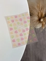 Detail of colorful firework nail stickers with Fireworks Celebration text on a white base - Colorful Fireworks (YT4542)