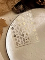Detailed view of gold bohemian nail stickers with retro floral patterns on a vintage background - Gold Foil (YT4201me)