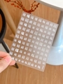 White Chinese Fu character nail stickers with festive calligraphy for manicure art - White Embossed (YT4428)