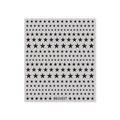 Self-adhesive nail art sticker featuring black stars in various sizes, model BDJ1037 - BDJ1037-02 Black / Black