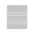 White heart-shaped nail art stickers with BDJ1048 design on gray backing card - White Solid Heart (BDJ1048-01)