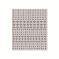 Adhesive nail art sticker featuring gray heart patterns on a lavender base, model BDJ1048 - Silver Solid Heart (BDJ1048-04)