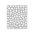 Self-adhesive white heart nail stickers on square grey backing sheet for nail art decor - White Abstract Heart (BDJ1049-01)