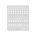 Self-adhesive nail art sticker with white heart patterns and BDJ1032 code - White Hollow Heart (BDJ1032-01)