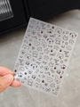 Cartoon animal nail art stickers with black line dog and rabbit patterns YT4468 - Hand-drawn Animal Black Line Style (YT4468) / Black