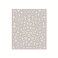 Stickers ongles BDJ1070 avec motifs de chats de dessin animé blancs et art floral - Graphisme Blanc sur Base Taupe (BDJ1070)
