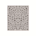 Stickers nail art BDJ1073 motifs dessins animés ours et nourriture avec support adhésif - Éléments de Vie Noir sur Base Taupe (BDJ1073)