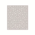 Autocollants ongles cartoon avec motifs lapin, ours et étoiles sur fond gris BDJ1072 - Illustration d'Enfance Blanc sur Base Taupe (BDJ1072)