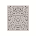 Autocollants nail art dessin animé avec motifs lapins et ours pour manucure DIY - Illustration d'Enfance Noir sur Base Taupe (BDJ1072)