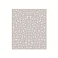 Stickers nail art doodle blanc avec motifs fleurs et animaux dessinés à la main BDJ1081 - Dessin à la Main Blanc sur Base Taupe (BDJ1081)