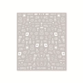 Autocollants nail art mignons blancs avec ours et fleurs modèle BDJ1080 - Gribouillis Ours et Cœur Blanc sur Base Taupe (BDJ1080)