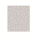 Autocollants nail art blancs motif ours et cœur, style adhésif BDJ1069 - Patte d'Animal Blanc sur Base Taupe (BDJ1069)