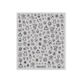 Stickers ongles autocollants avec animaux et fleurs dessinés à la main noirs BDJ1035 - Animal de Conte Noir sur Base Taupe (BDJ1035)