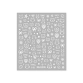 Stickers à ongles blancs motifs chats et nœuds, style cartoon, modèle BDJ1036 - Citations d'Amour Blanc sur Base Taupe (BDJ1036)
