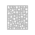 Autocollants de manucure chat blanc et nœud papillon pour décoration d'ongles personnalisée - Chat Mignon Blanc sur Base Taupe (BDJ1040)