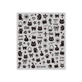 Autocollants nail art chat avec nœuds noirs étoiles et cœurs modèle BDJ1040 - Chat Mignon Noir sur Base Taupe (BDJ1040)