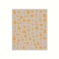 Autocollants ongles orange cartoon avec motifs de chats, étoiles, cœurs et modèle BDJ1040 - Chat Mignon Or sur Base Taupe (BDJ1040)