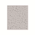 Stickers à ongles BDJ1067 avec motifs dessinés à la main de chien, lapin et cœurs - Graffiti Mignon Argent sur Base Taupe (BDJ1067)