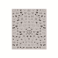 Autocollants nail art avec motifs chats, chiens et nœuds noir et blanc, modèle BDJ1068 - Famille de Chiens Noir sur Base Taupe (BDJ1068)