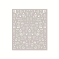 Stickers à ongles blancs motifs dessins animés chats et chiens pour modèle BDJ1075 - Expressions Drôles Blanc sur Base Taupe (BDJ1075)