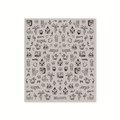 Stickers à ongles motif dessin animé noir et blanc avec chats et chiens, modèle BDJ1075 - Expressions Drôles Noir sur Base Taupe (BDJ1075)