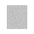 Stickers à ongles autocollants cartoon avec chats et lapins blancs, modèle BDJ1035 - Animal de Conte Blanc sur Base Taupe (BDJ1035)