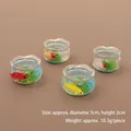 Mini pecera de resina para casa de muñecas con peces koi y plantas acuáticas, 3cm - Pecera de Plantas Acuáticas