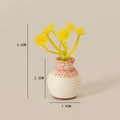 Miniature dollhouse ceramic vase with yellow flowers, dimensions 4.6cm height x 1.9cm width - Yellow