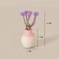 Miniature dollhouse vase with purple flowers in pink gradient finish, 4.6cm height - Purple