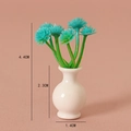 Miniature dollhouse vase with blue flowers in 4.4cm height for micro landscape decor - Blue Flower
