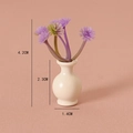 Miniature white ceramic vase with purple flowers for dollhouse micro landscape decor - Purple Flower